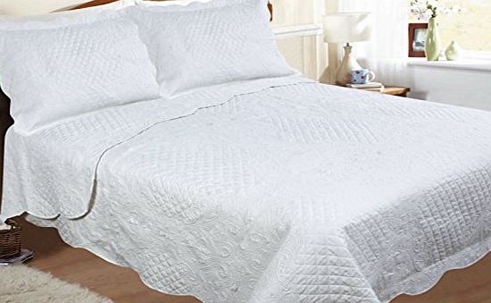 restmor QUILTED BEDSPREAD - VICTORIA - IVORY (DOUBLE BED SIZE 240CM X 260CM)