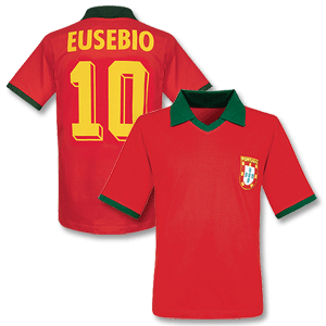 Retake 1970 Portugal Home Retro Shirt   No.10 Eusebio