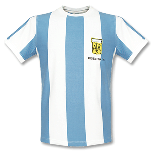 Retake 1978 Argentina Home Retro Shirt   78 emb