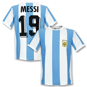 Retake 1978 Argentina Home Retro Shirt   Messi No.19