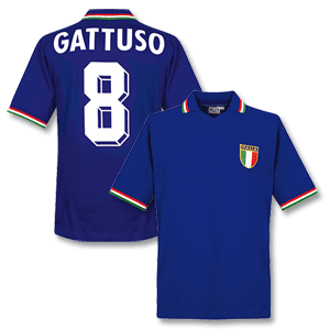 Retake 1982 Italy Home Retro shirt   Gattuso No.8