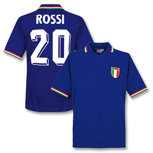 Retake 1982 Italy Home Retro shirt   Rossi No. 20