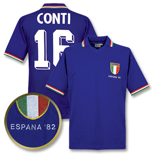 Retake 1982 Italy Home Retro Shirt No.16 Conti 1982 WC Embroidery