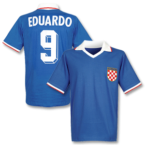 Retake 1990` Croatia Away Retro Shirt   Eduardo No. 9