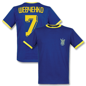Retake 1990 Ukraine Away Retro Shirt   Shevchenko No.7 (cyrillic)