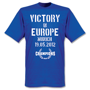 2012 Chelsea Victory In Europe T-Shirt - Blue