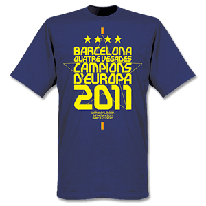 Barcelona 2011 European Champions T-shirt - Navy