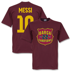 Barcelona Messi 10 Champions Crest T-Shirt -