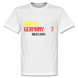 Brasil 1 : Germany 7 Scoreboard T-Shirt - WHite