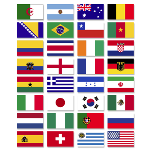 2014 WC 32 National Team Flag Flock Patches