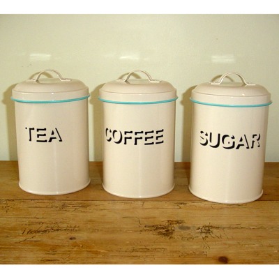 Retro Cream Tea Coffee & Sugar Canisters