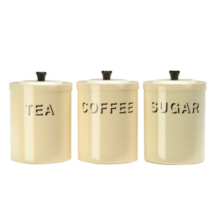 Retro Cream Tea Coffee and Sugar Canisters