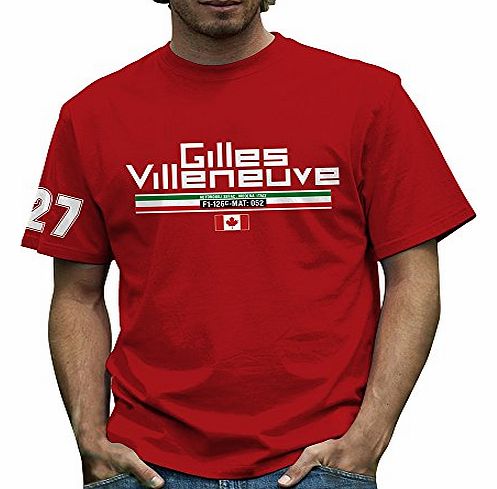 Official Gilles Villeneuve 27 T Shirt by Retro Formula 1