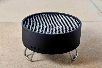Revolver Firepit and BBQ with Tubular Base