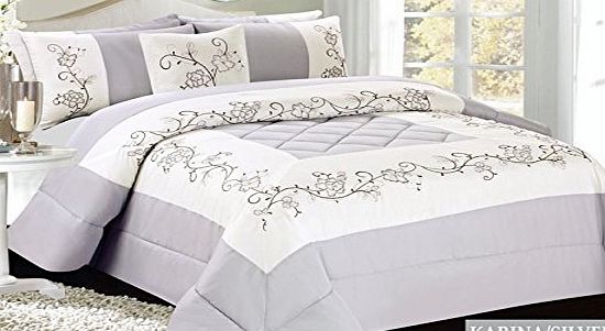 Riccardo Valeria Luxury 3pcs Embriodered Quilted Bed Spread Bedspread / Comforter Set   2 Pillow Shams / Double 