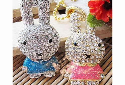 8GB Cute Rabbit Jewellery Jewelry USB Flash Pen Drive Disk Memory with Simulated DIAMOND Crystals -Ideal Great Gift (1x PINK)