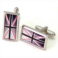 Black Fade with Red Union Jack Cufflinks by