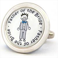 Father of the Bride Character Cufflinks by