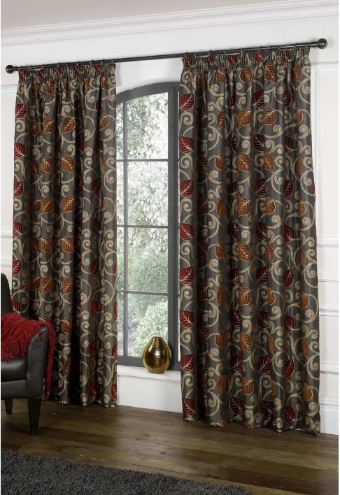 Richmond Claret Lined UK Made Curtains