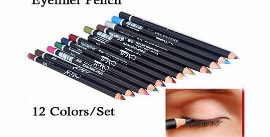 Richy Shiny Eye Make up Eyeliner Pencil Waterproof Eyebrow Beauty Pen Eye Liner Lip Sticks Cosmetics Eyes Makeup 12 Colors