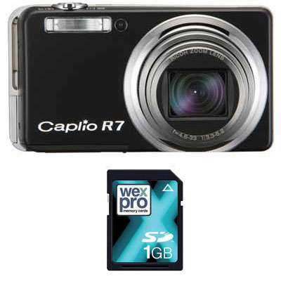 Ricoh Caplio R7 Black Compact Camera and 1GB SD