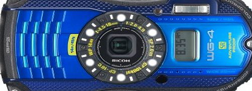 Ricoh WG-4 GPS Waterproof Digital Camera - Blue (16MP, 4x Optical Zoom) 3.0 inch LCD