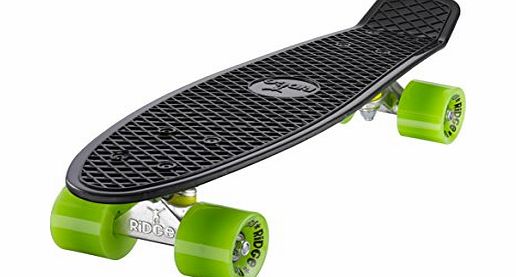 Ridge Skateboard Mix it Up Retro Cruiser - Black/Green, 22 Inch