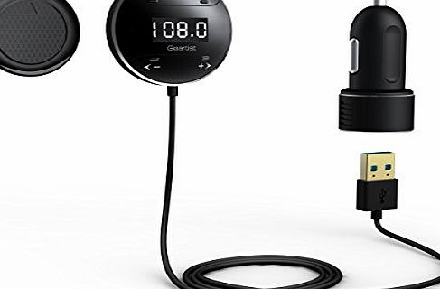 Rii Geartist GB01 Wireless Bluetooth Car Kit FM Transmitter with LCD Screen and Hands Free Calling For Apple ipod touch 5, Apple iPhone 6 Plus 6 5S 5 5C 4S 4 , All Apple iPad ,Samsung Android System