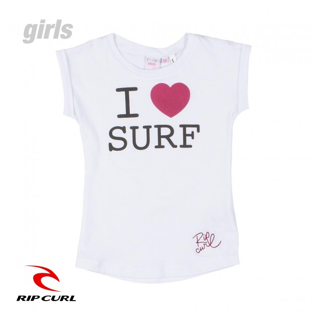 Girls Rip Curl I Love Surf T-Shirt - Optical