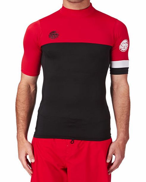 Rip Curl Mens Rip Curl Sports Short Sleeve Rash Vest - Red