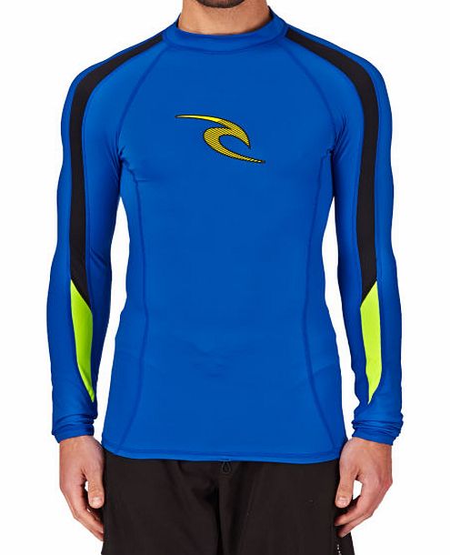 Rip Curl Mens Rip Curl Stripe Long Sleeve Rash Vest - Blue