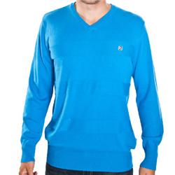 Tonal V Neck Sweatshirt - Blue Aster