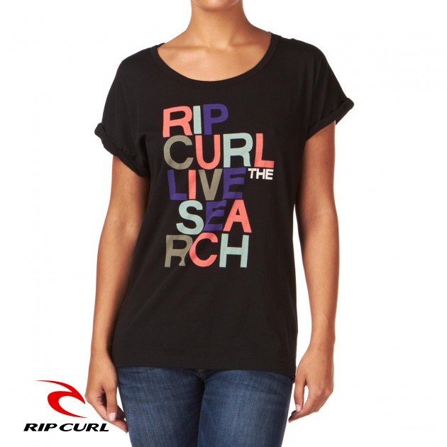 Womens Rip Curl Jill T-Shirt - Solid Black