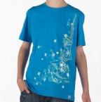 Junior Digital Wave T-Shirt Brilliant Blue