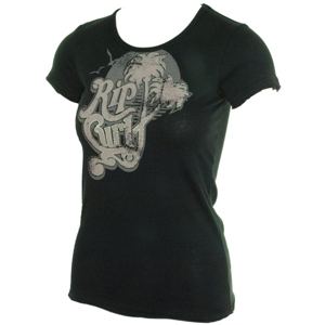 Ladies Ripcurl Tropicalia Tee Shirt. Black