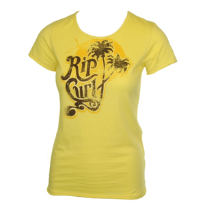 Ladies Ripcurl Tropicalia Tee Shirt. Sunshine