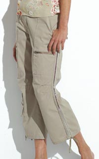 canvas cropped combats (beige)