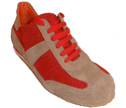 Womens suede lace-up trainer