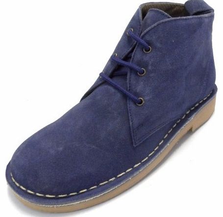 Ladies retro mod desert boots (6, blue)
