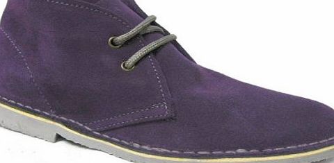 Ladies Slimmer Toe Purple Suede Leather Desert Boots By Roamers Size 6