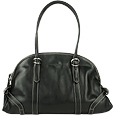 Black Bowling-style Leather Bag