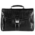 Black Front Pocket Leather Briefcase