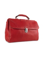 Red Medium Genuine Italian Leather Doctor Bag