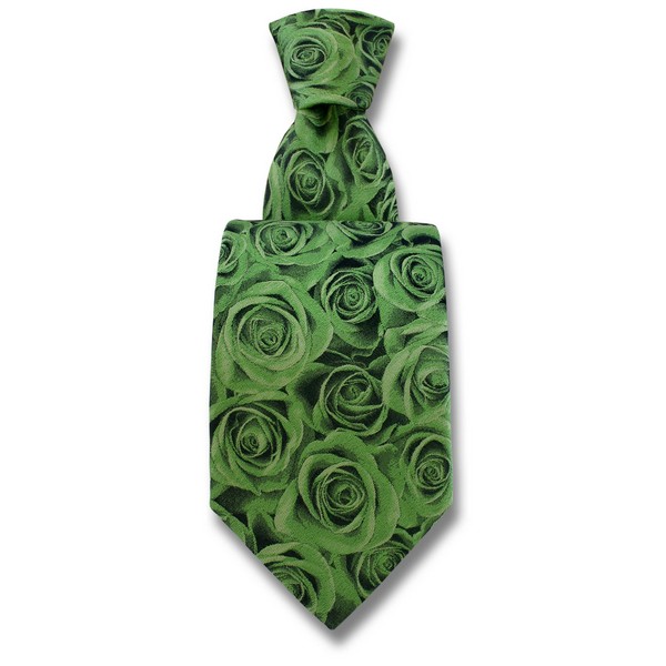 Robert Charles Green Rose Silk Tie by