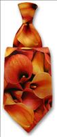 Printed Orange Calla Tie by