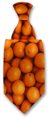 Printed Orange Tie by