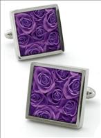Robert Charles Purple Rose Cufflinks by