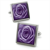 Robert Charles Purple Single Rose Cufflinks by