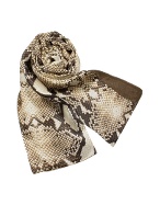 Snake Skin Printed Reversible Doubled Silk Stole