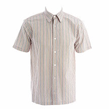 Rocha.John Rocha Pink stripe short sleeve crinkle shirt